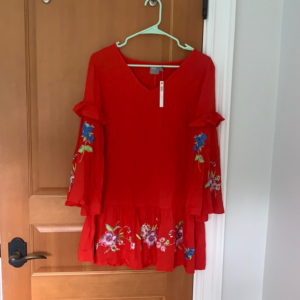 red asos dress flowy